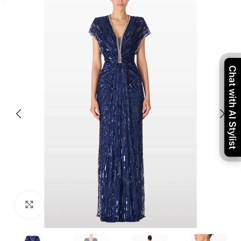 Jenny Packham Navy Sequin Gown